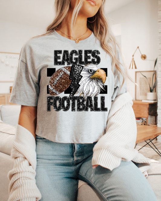 Eagles Football Black Glitter