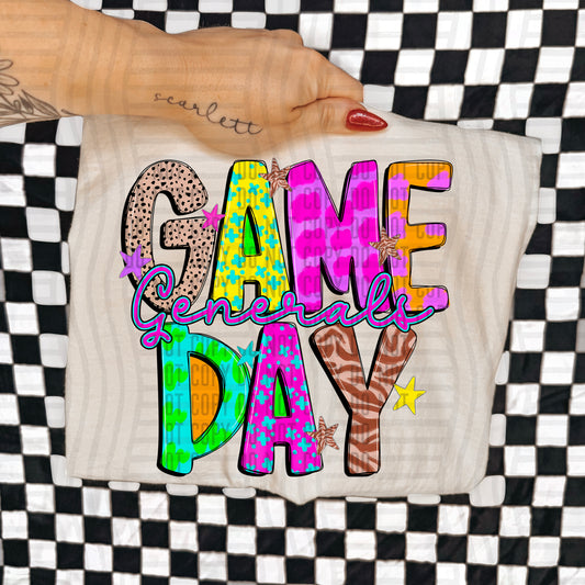 GAME DAY GENERALS COLORFUL CHEETAH ZEBRA STARS