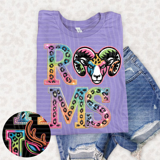 Rams (pink neon leopard)