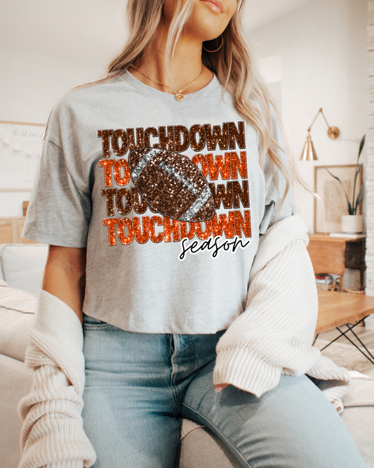 Touchdown Season Brown And Orange Glitter