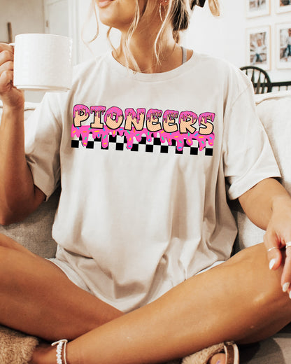 Personalized Pink Drip Checkered Mascot