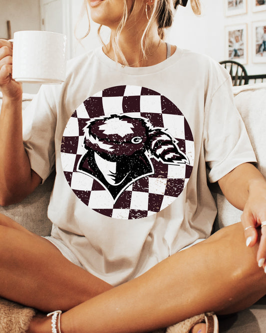 Personalized Checkered Round Mascot