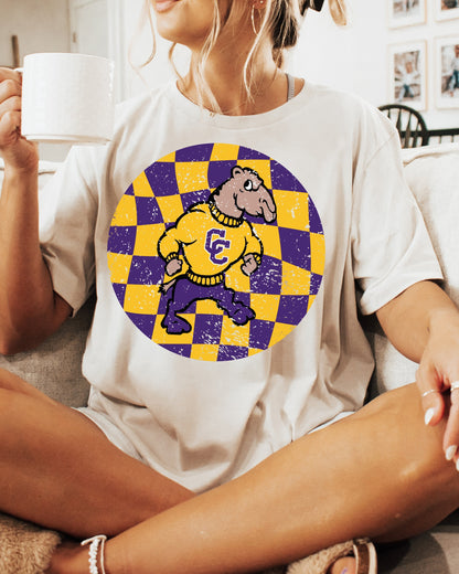 Personalized Checkered Round Mascot