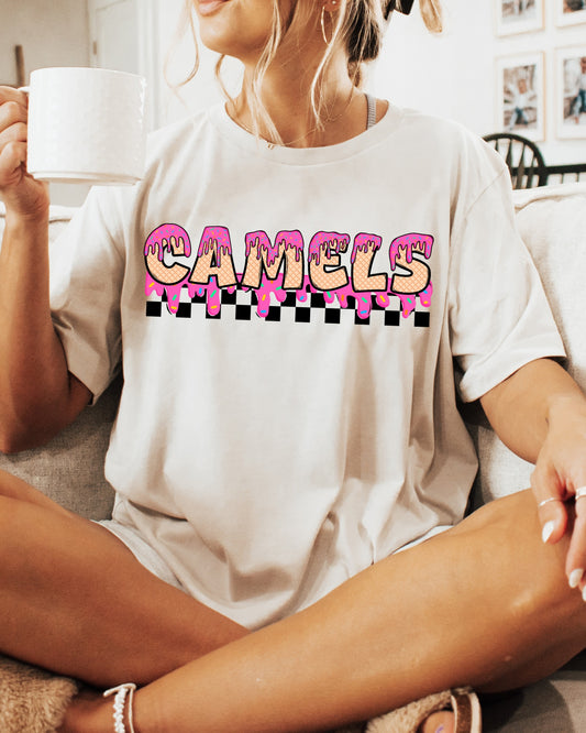 Personalized Pink Drip Checkered Mascot