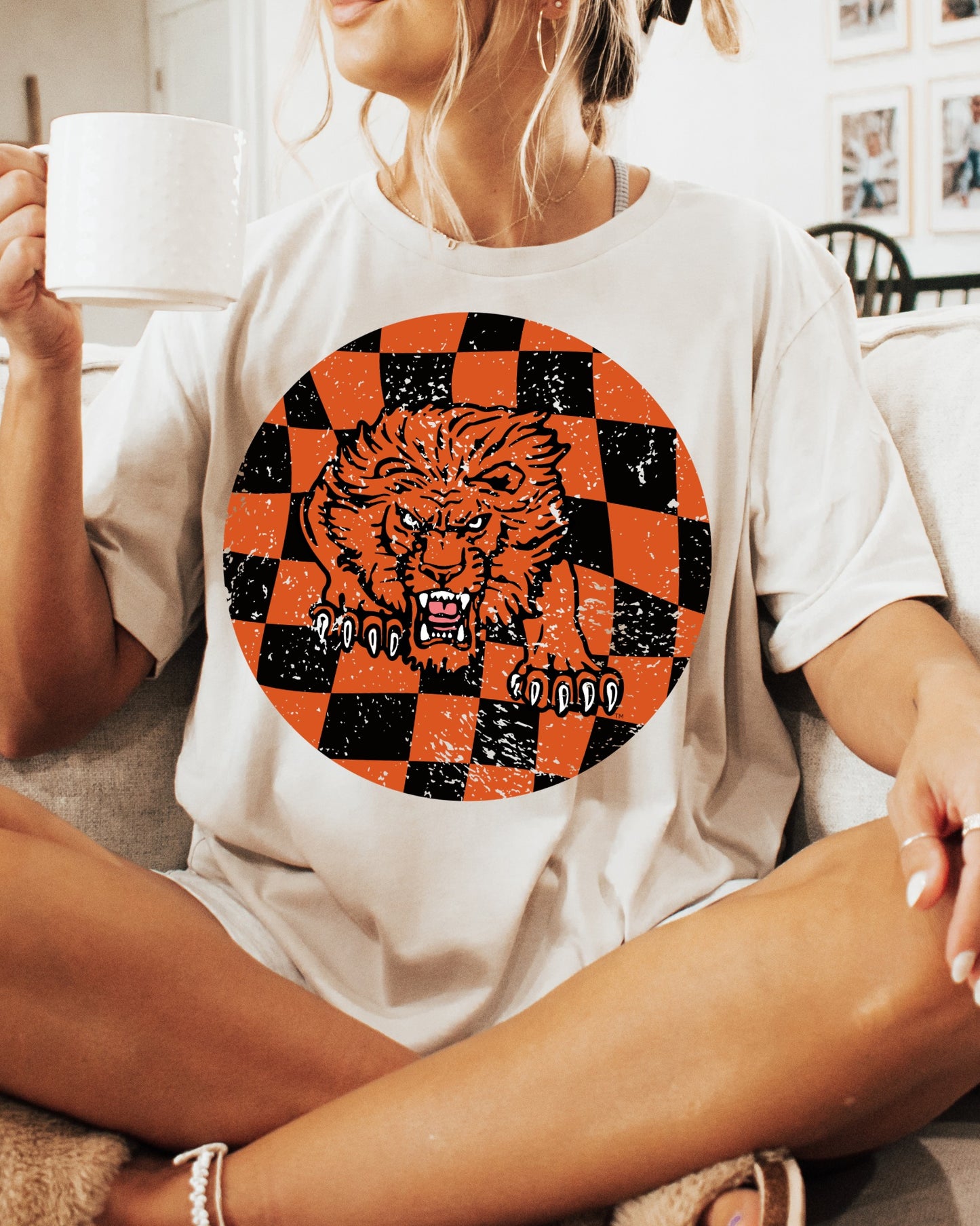 Personalized Checkered Round Mascot