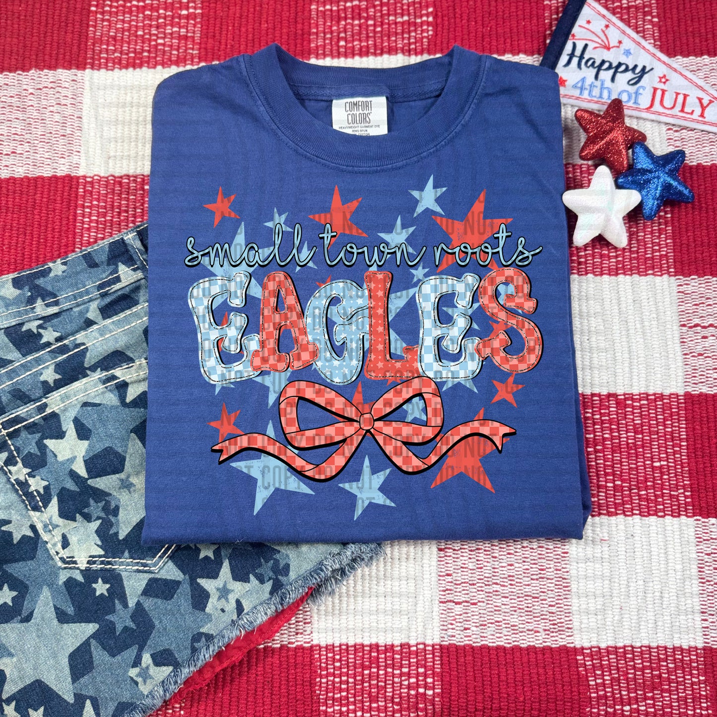 SMALL TOWN ROOTS EAGLES RED WHITE & BLUE