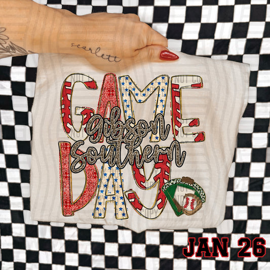 BASEBALL GAME DAY CHEETAH GIBSON SOUTHERN STACKED