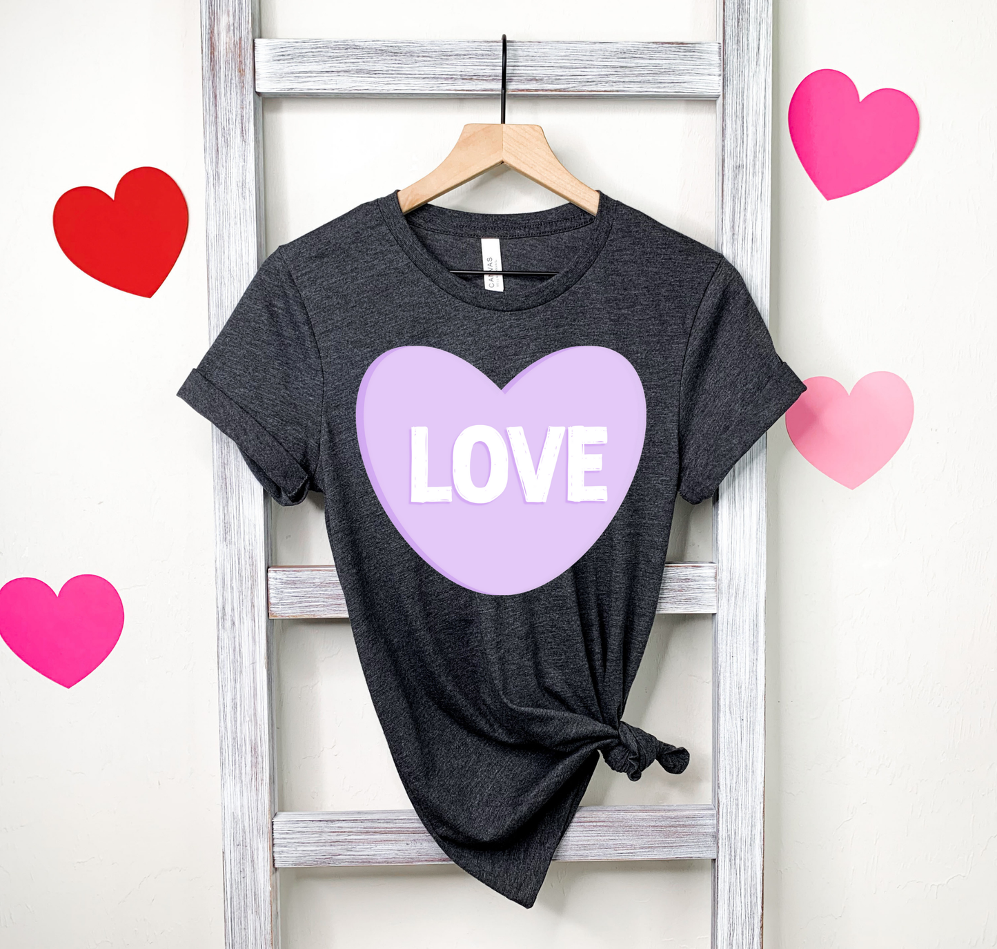 Love Purple Heart White Letters
