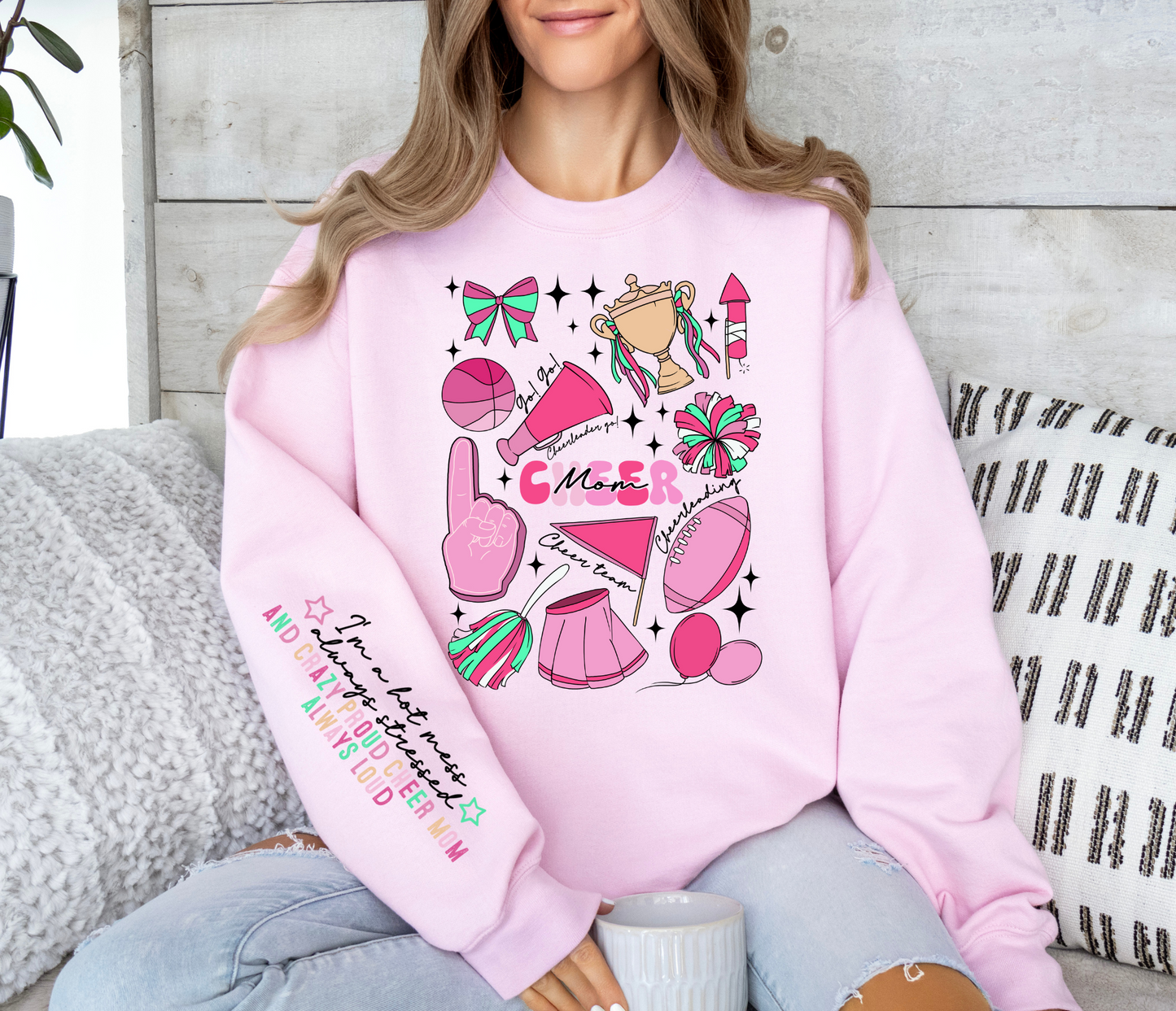Crazy proud cheer mom - sleeve