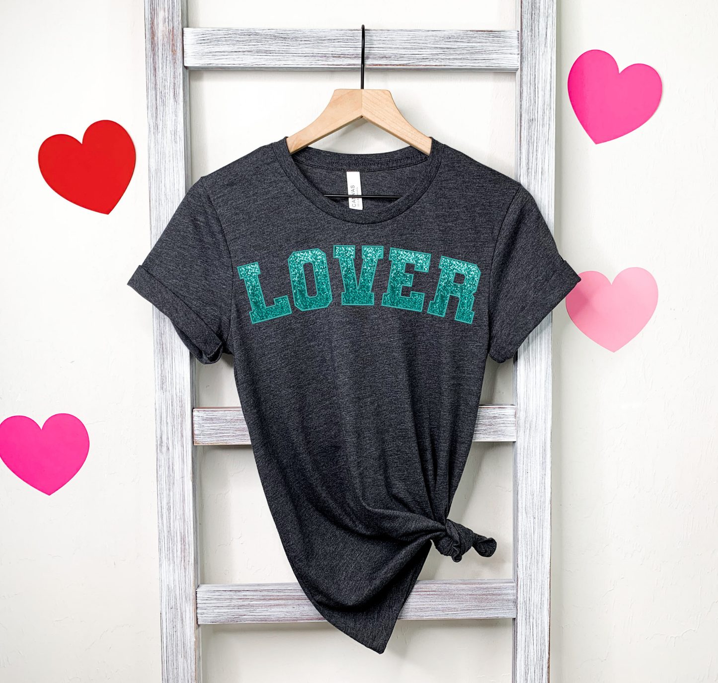 Lover Blue Glitter Letters