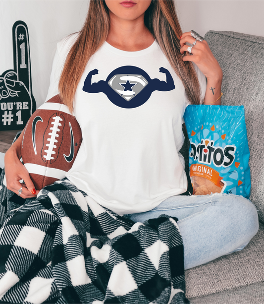 Dallas Cowboy superman symbol with flexing arms