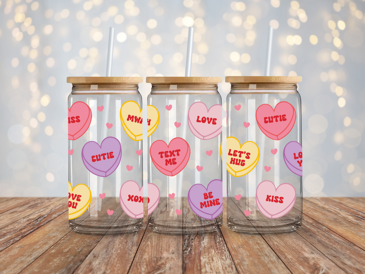 Conversation Hearts Love Text Me - UV Libby Wrap