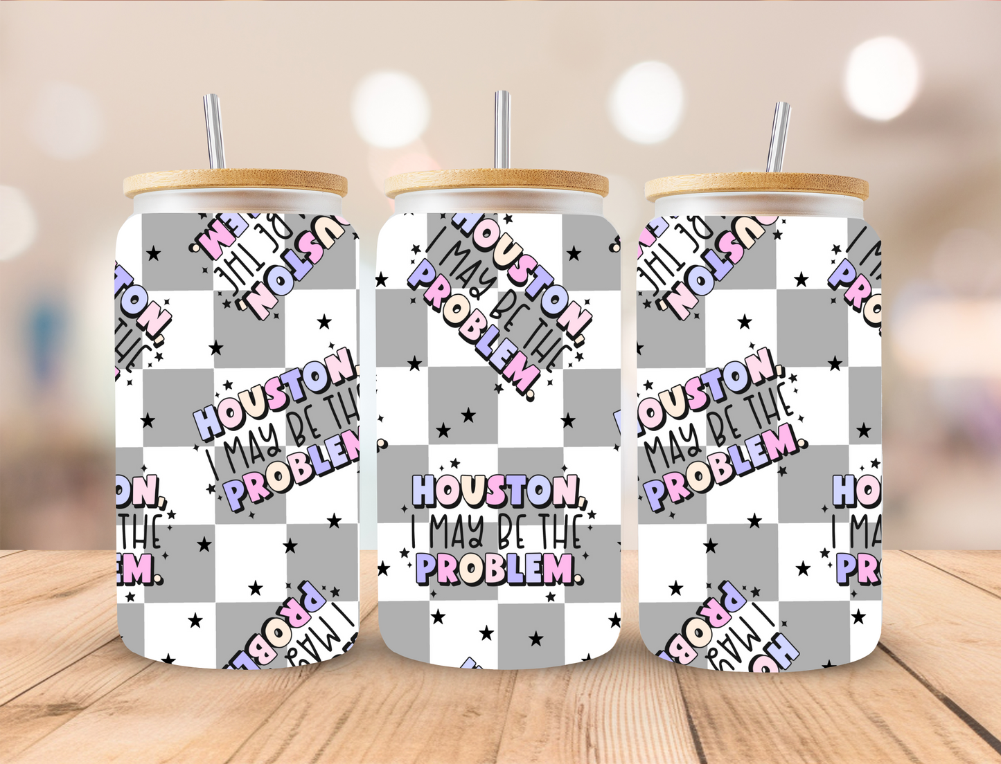 Houston, I May Be The Problem Grey Checker - UV Libby Wrap