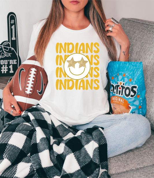 Indians with smiley - yellow letters