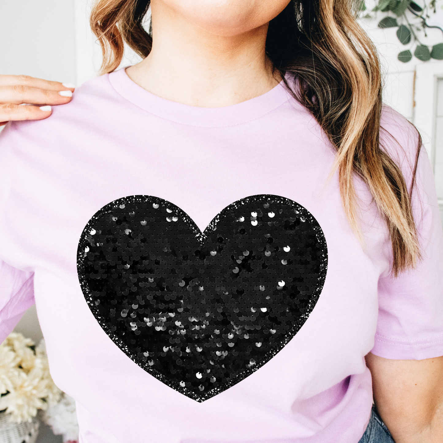 BLACK Sequin Heart