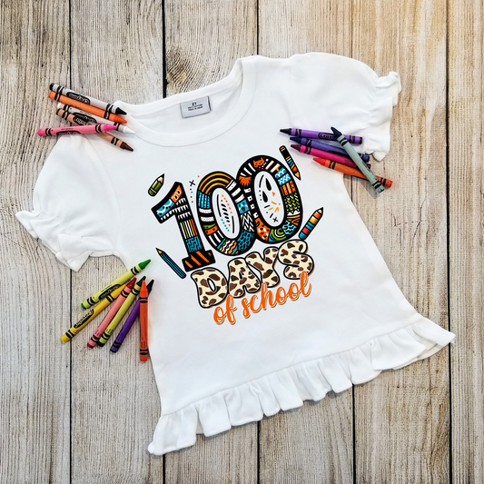 100 Days Of School – Brown/Tan Print