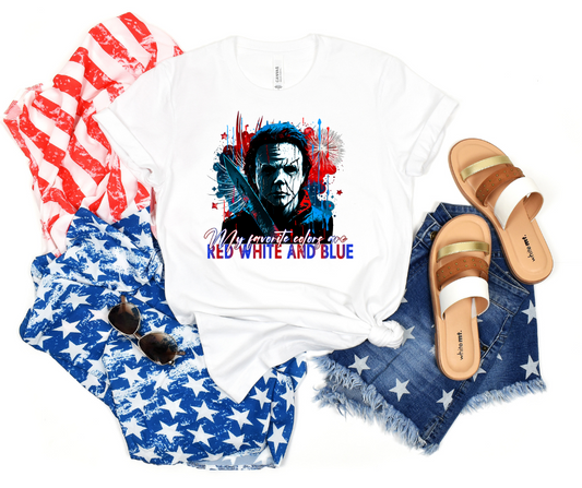 My favorite colors are red white and blue-Horror