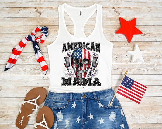 American Mama Leopard Skull Flag