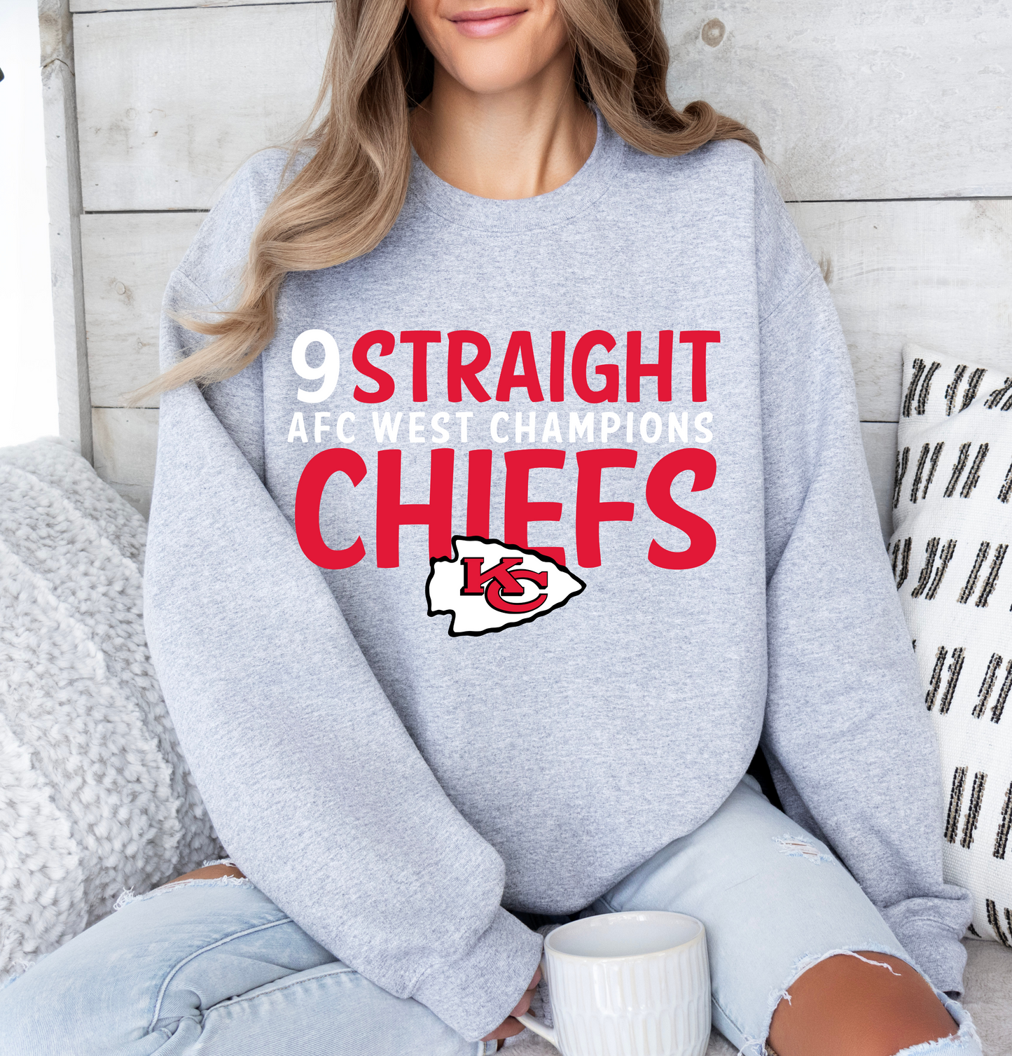 9 Straight AFC West Champions Chiefs - Red/White