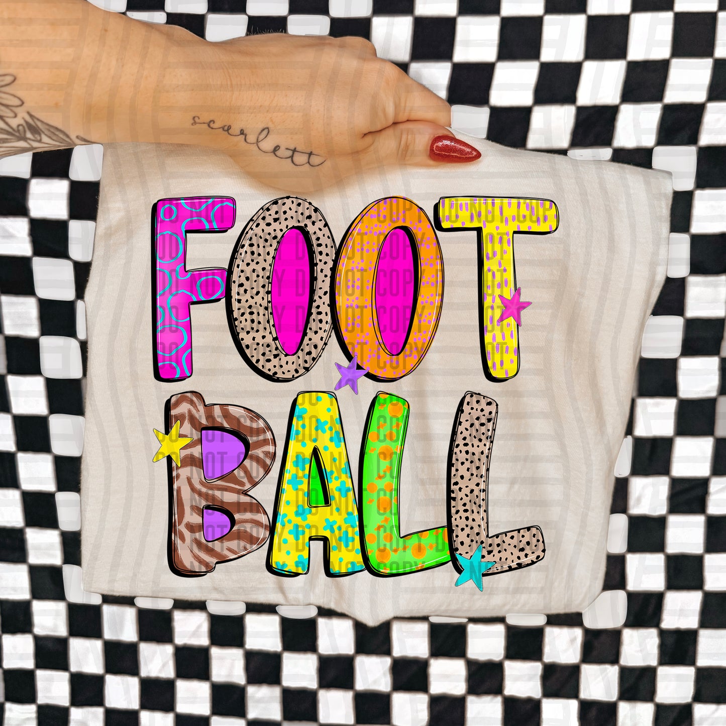 FOOTBALL COLORFUL CHEETAH ZEBRA STARS