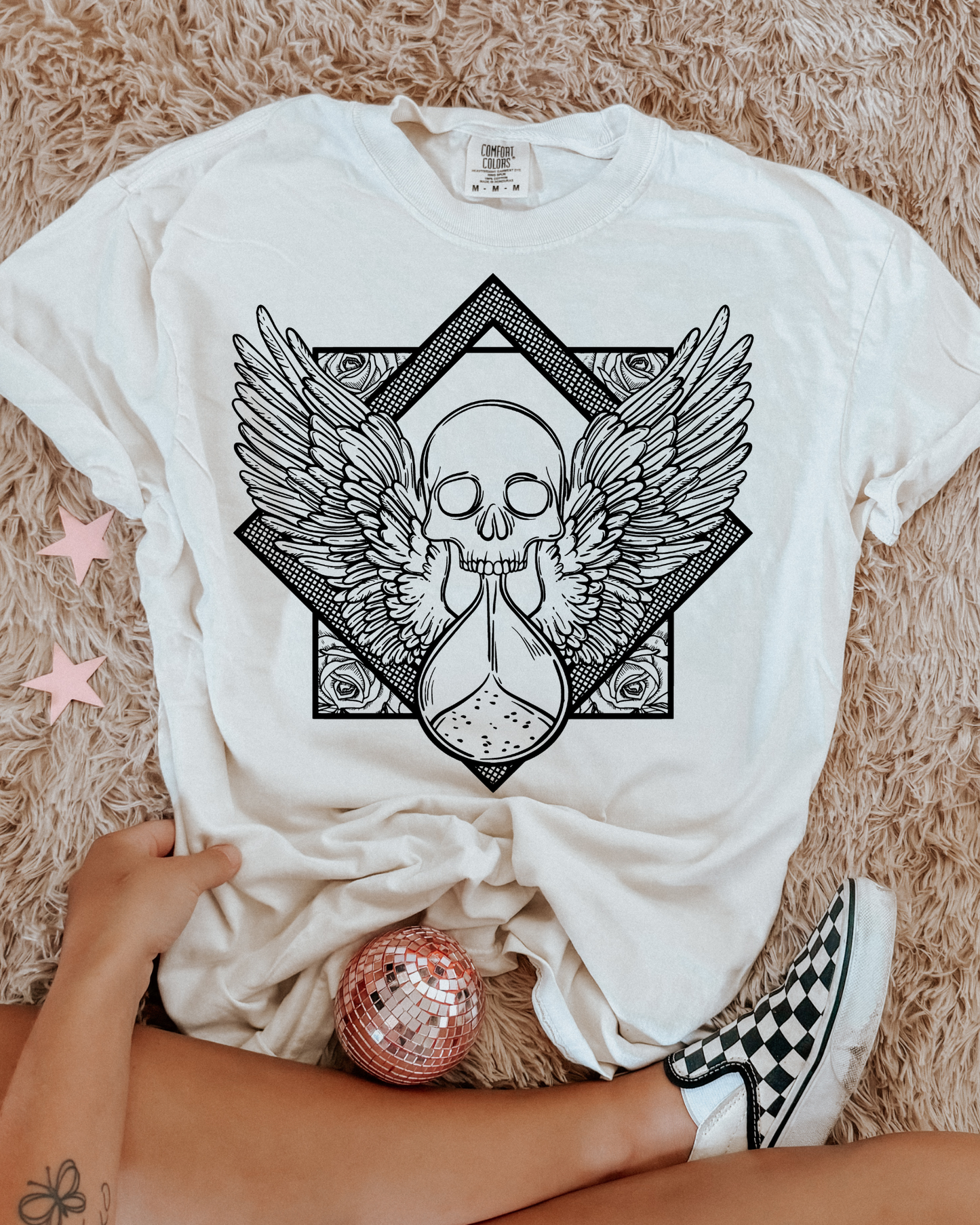Skeleton With Sand Timer And Wings
