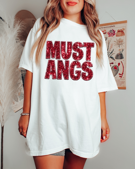 Mustangs Red Glitter