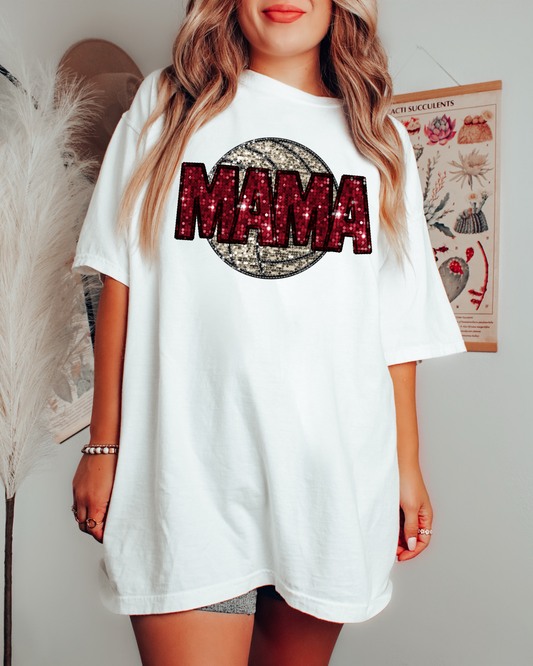 Mama Red Glitter Volleyball