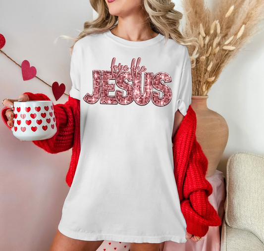 Love Like Jesus Pink Glitter