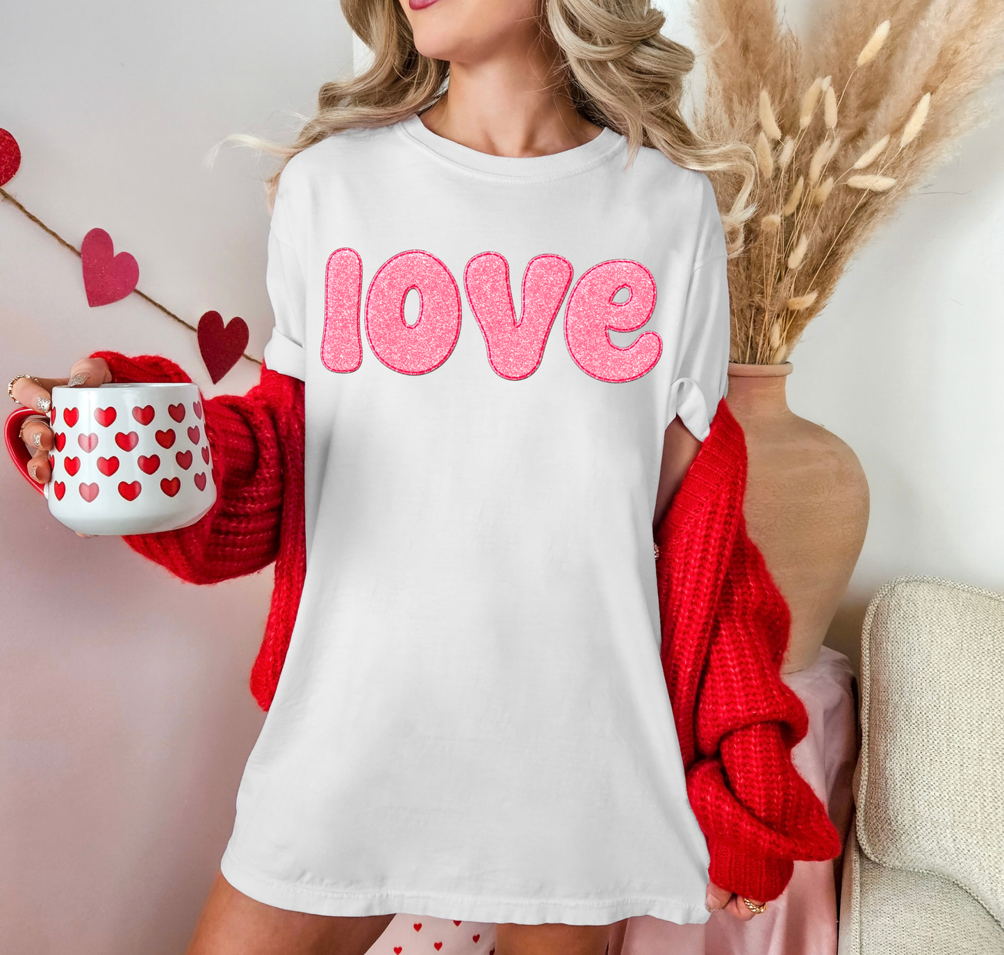 Love Pink Glitter Letters