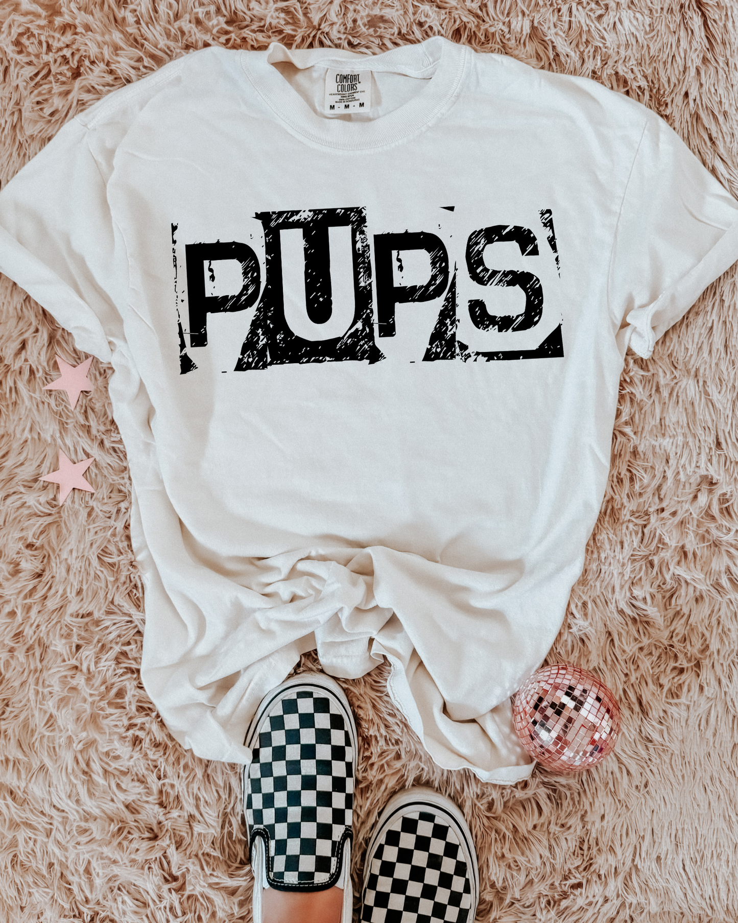 Pups Black And White Spray Paint Letters