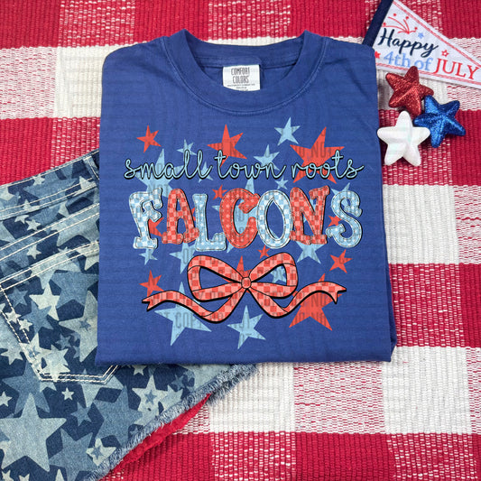 SMALL TOWN ROOTS FALCONS RED WHITE & BLUE