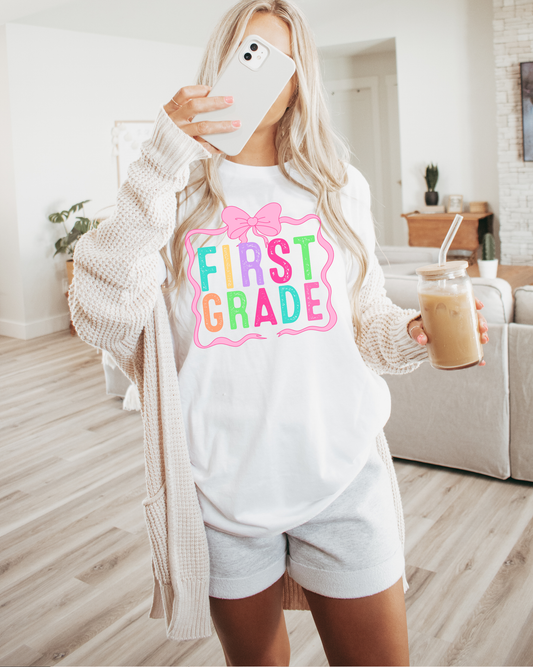 First Grade (pink bow)