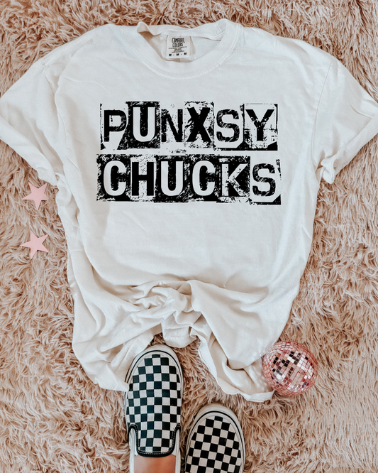 Punxsy Chucks Black And White Spray Paint Letters