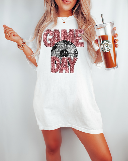 Game Day Soccer Ball Pink Glitter