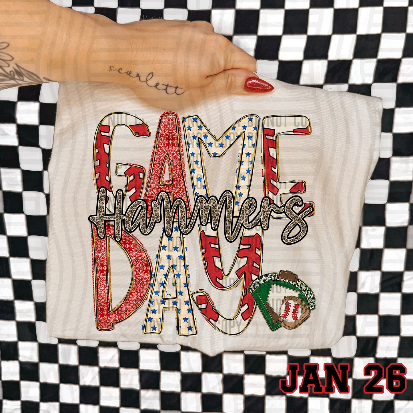 BASEBALL GAME DAY CHEETAH HAMMERS
