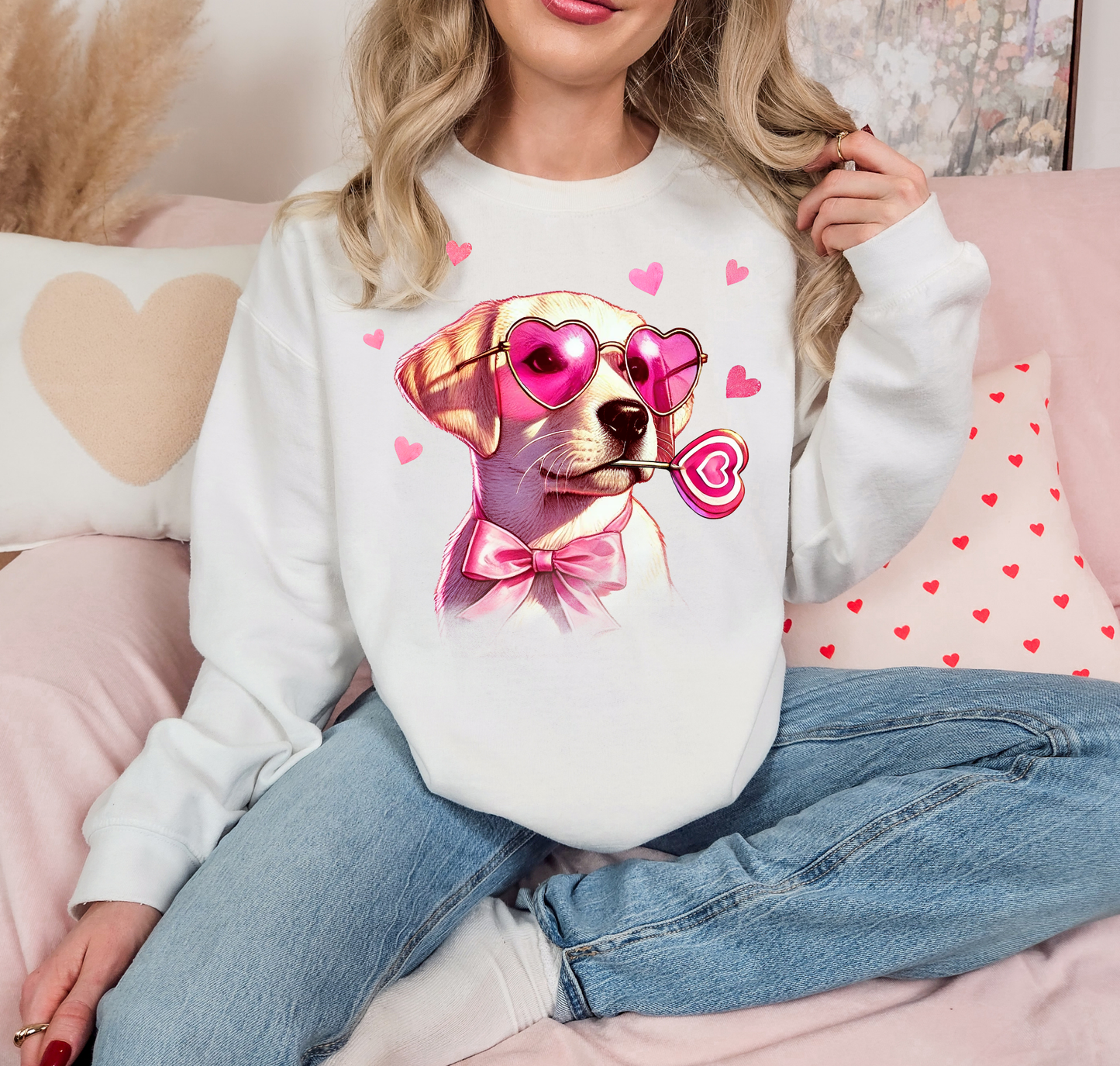 Dog With Heart Shaped Glasses And Bowtie