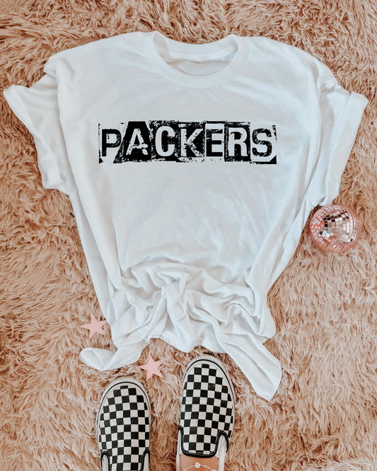 Packers Black And White Spray Paint Letters