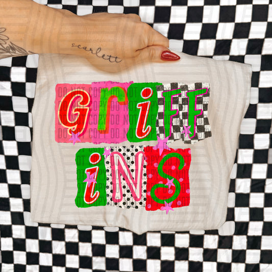GRIFFINS RED & GREEN CHECKERS