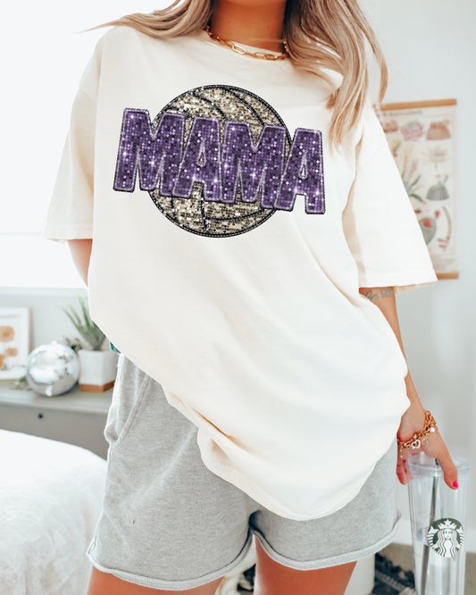 Mama Purple Glitter Volleyball