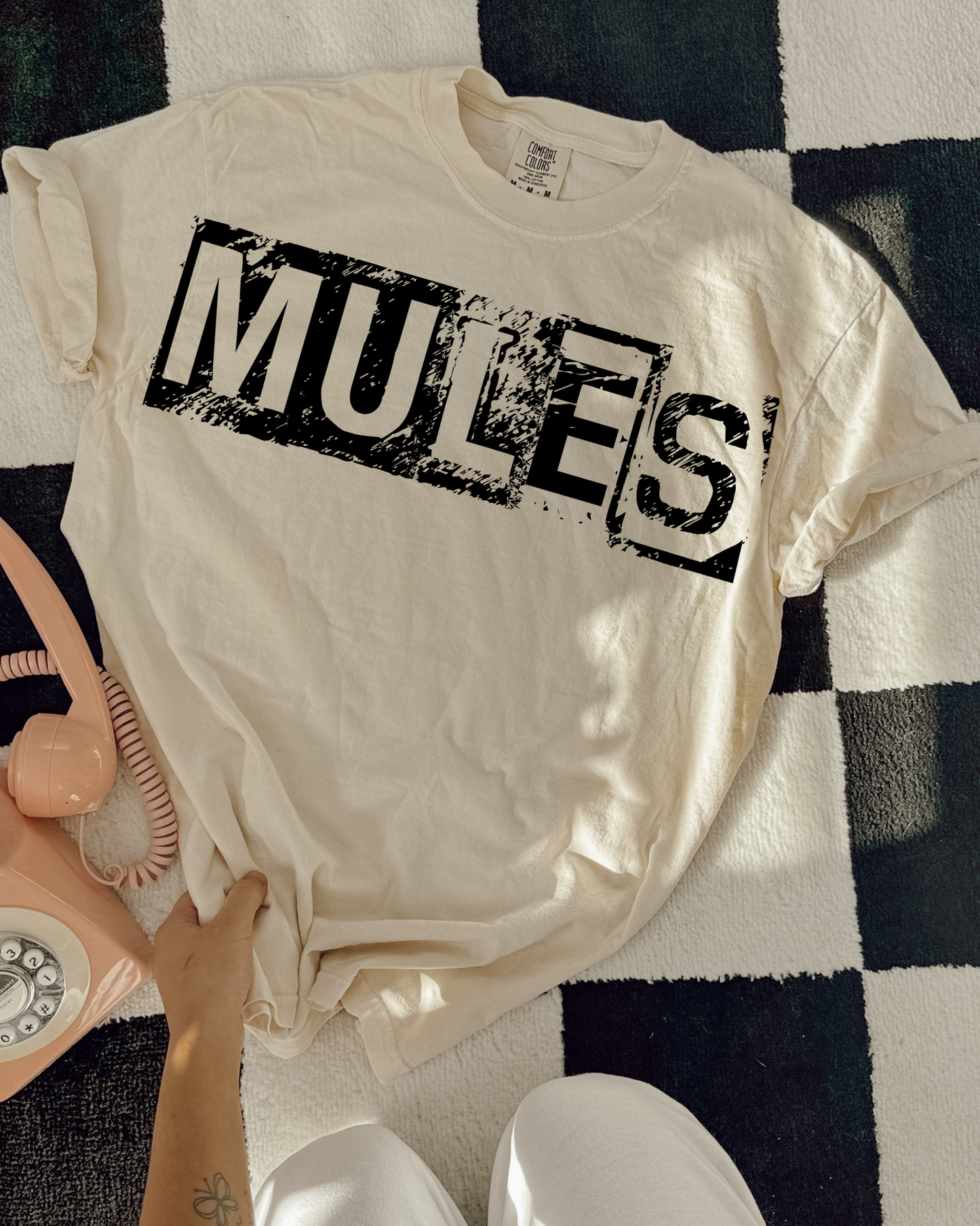 Mules Black And White Spray Paint Letters