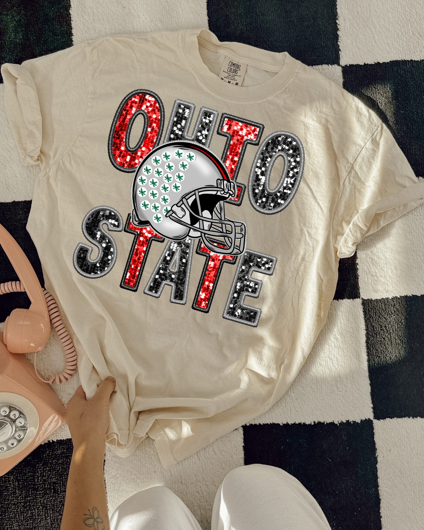 Ohio State Helmet Glitter Letters