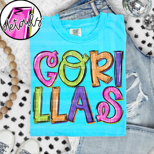 DOODLE COLORFUL GORILLAS