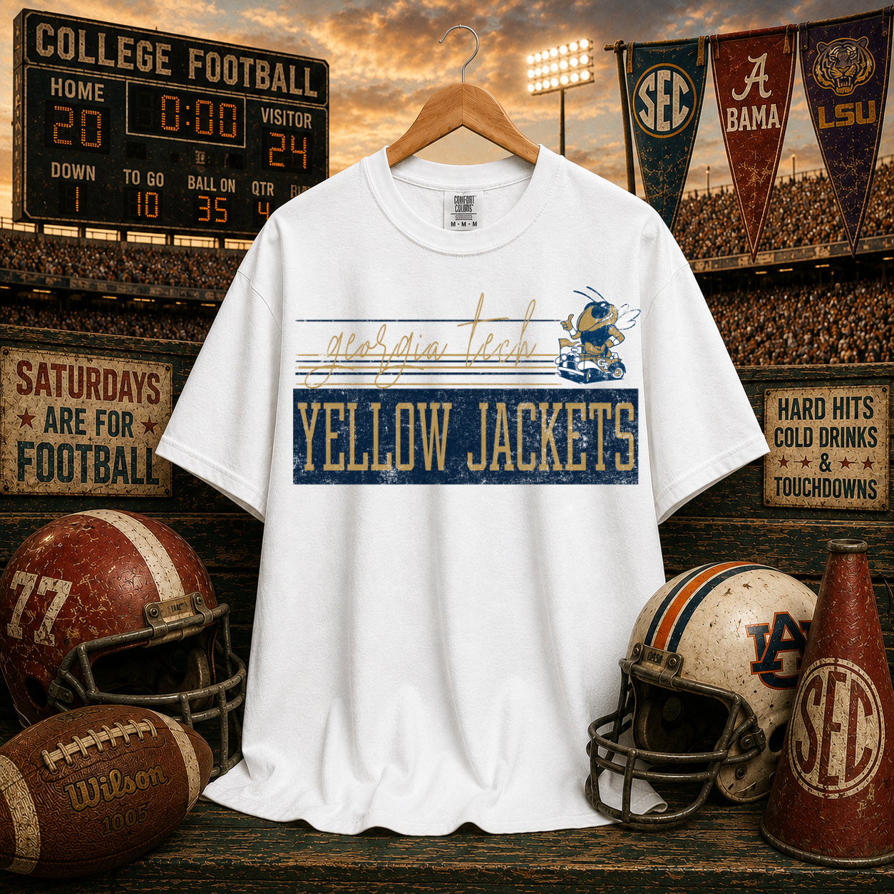 Retro Vibe Georgia Tech Yellow Jackets