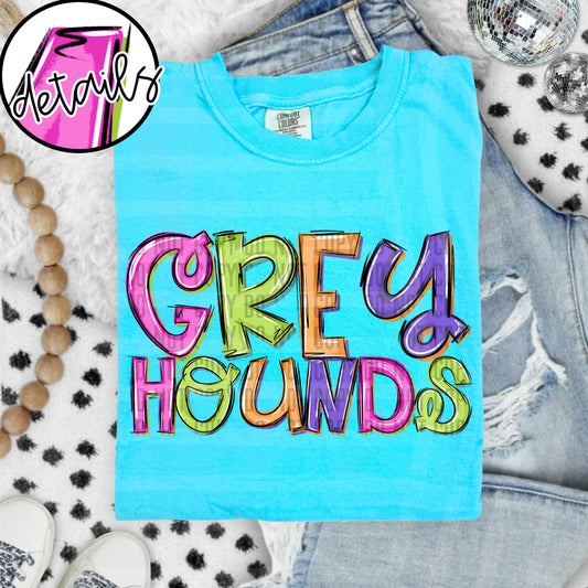 DOODLE COLORFUL GREYHOUNDS