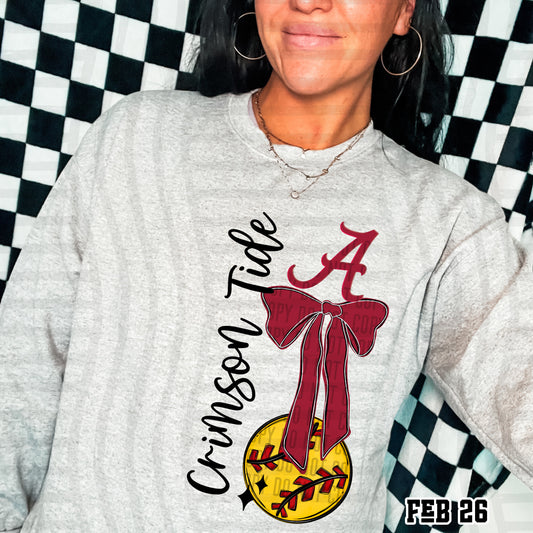 CRIMSON TIDE SOFTBALL BOW
