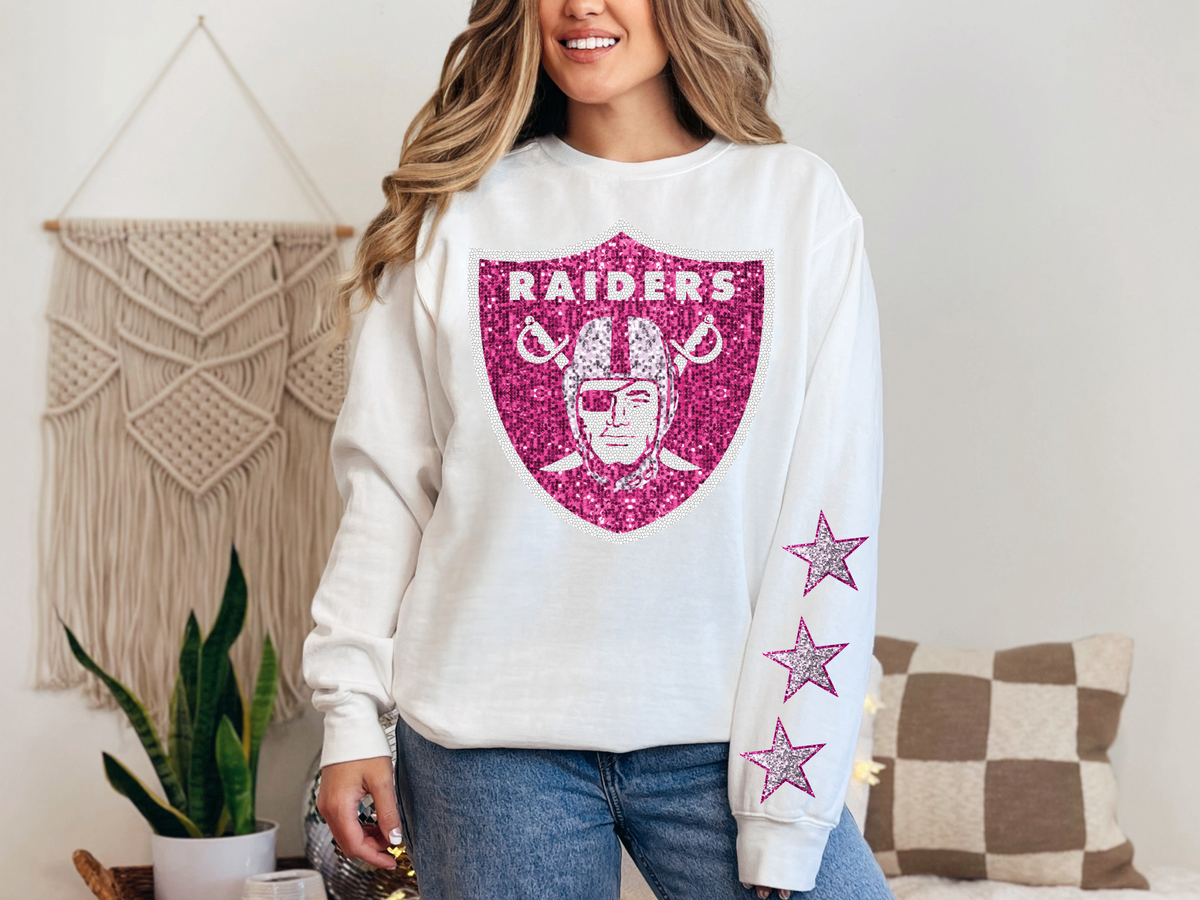 Raiders Glitter Football - FRONT ONLY – Earthline Customs