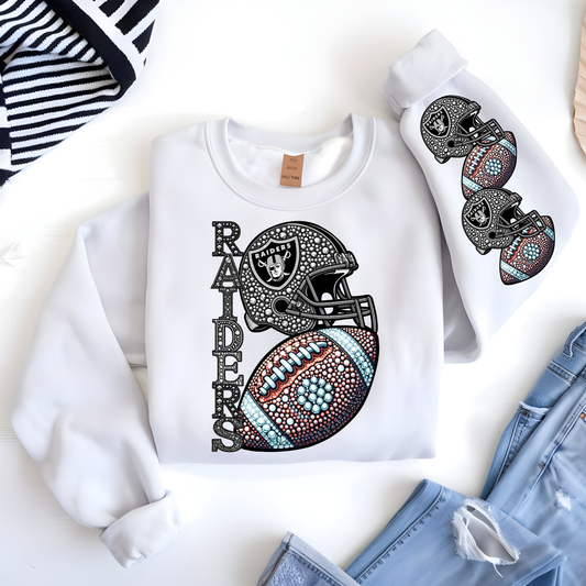 Diamond Studded Football - RAIDERS - CHEST