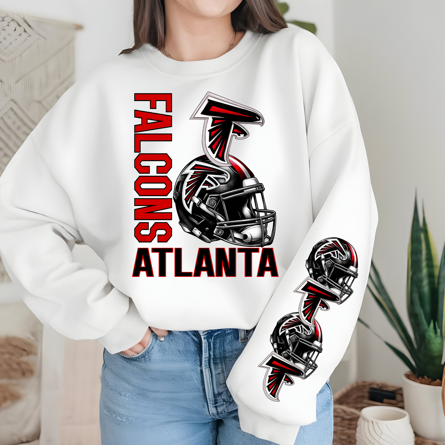 Atlanta Falcons Helmet And Logo-Sleeve