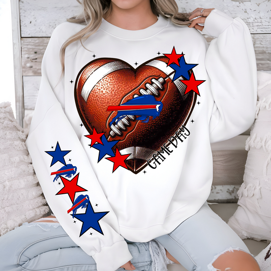 Buffalo Bills Heart Shaped Football-Chest