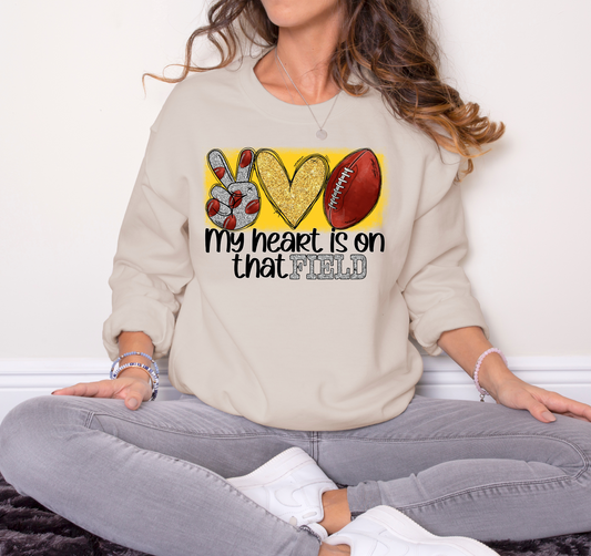 My heart is on that field - faux sequin